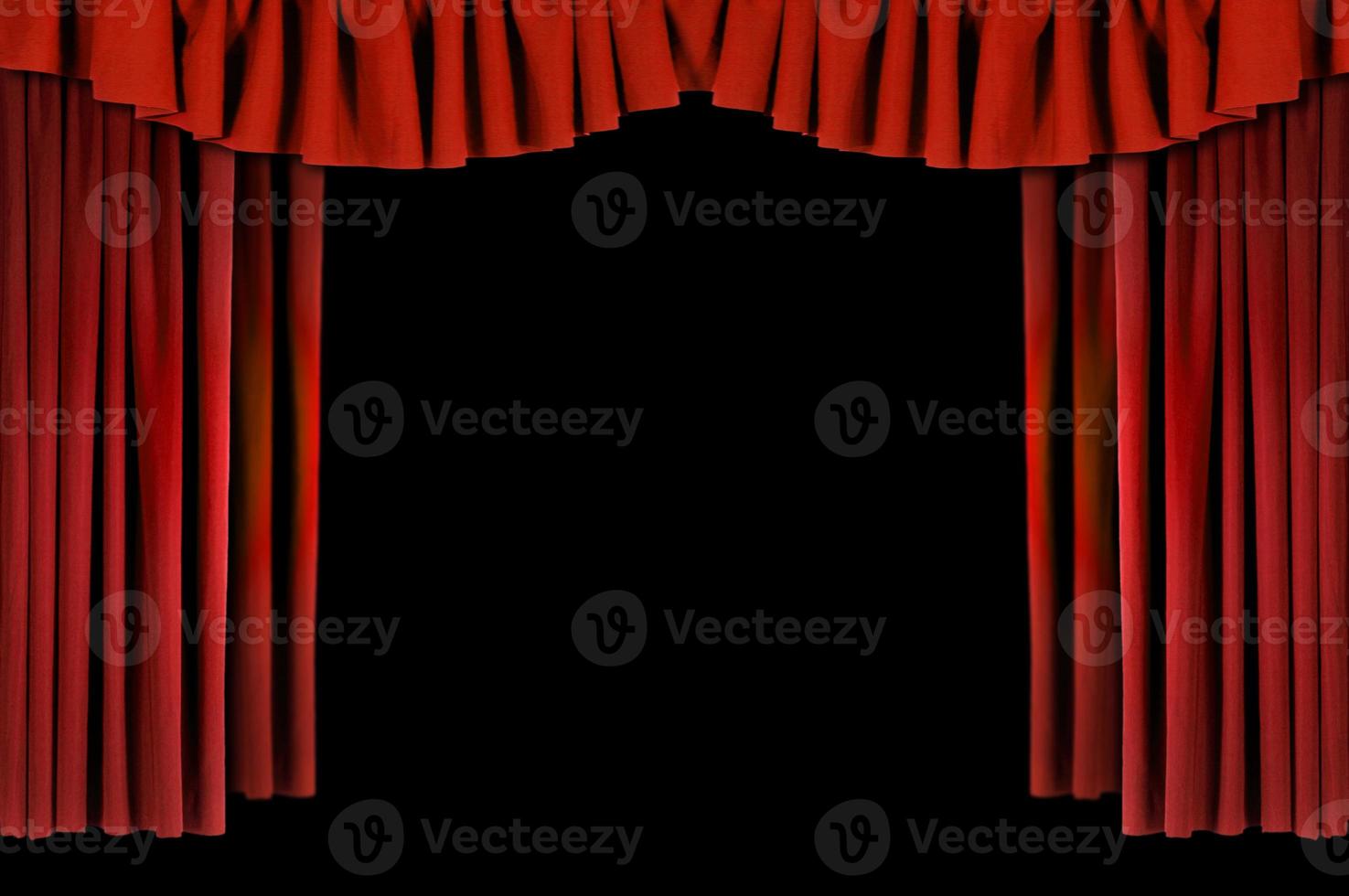 Red Horozontal Draped Theatre Curtains photo