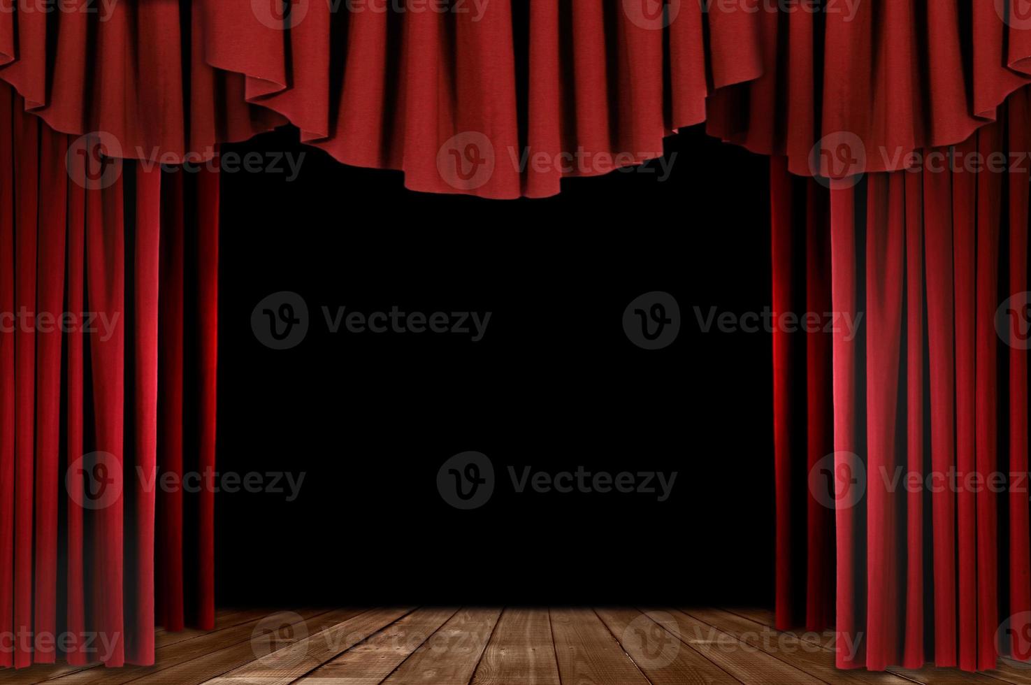 cortinas de teatro con piso de madera foto