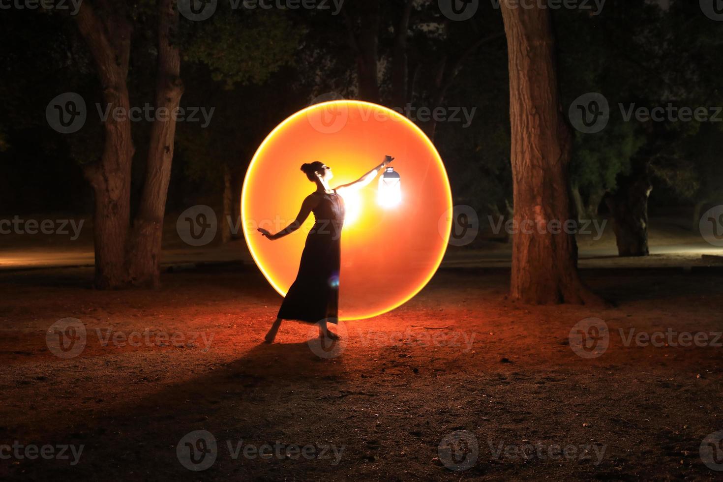 Colorful Long Exposure Image of a Woman photo