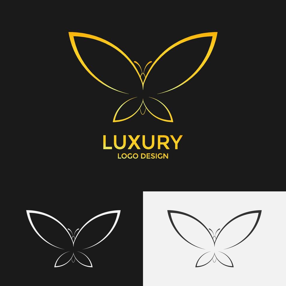 Butterfly Logo design abstract vector template Linear style icon.