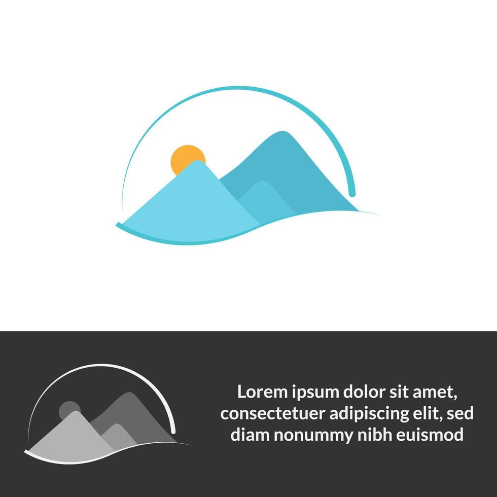 plantilla de diseño de logotipo de ilustración de paisaje de montaña, adecuada para la aventura de la marca vector