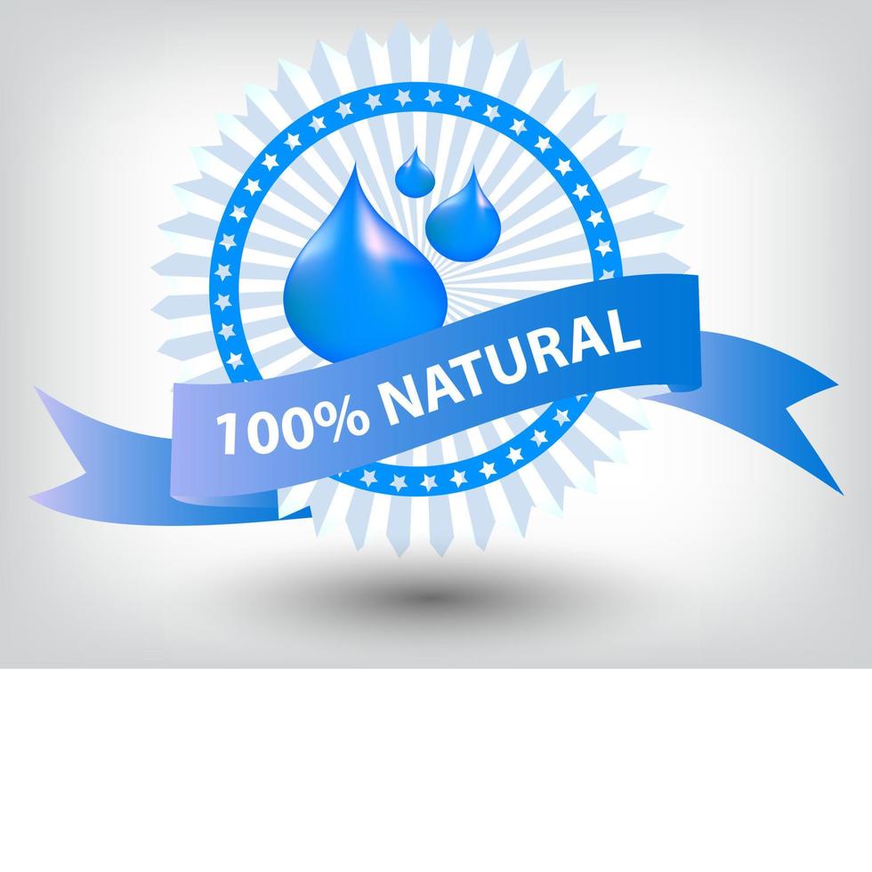 Vector natural blue label illustration