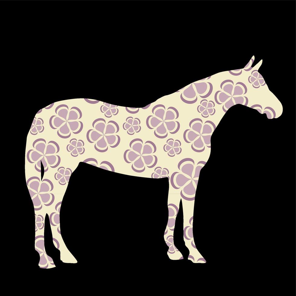 caballo, siluetas, vector, ilustración vector