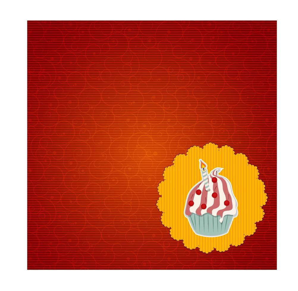 Ilustración de vector de tarjeta de invitación de cupcake