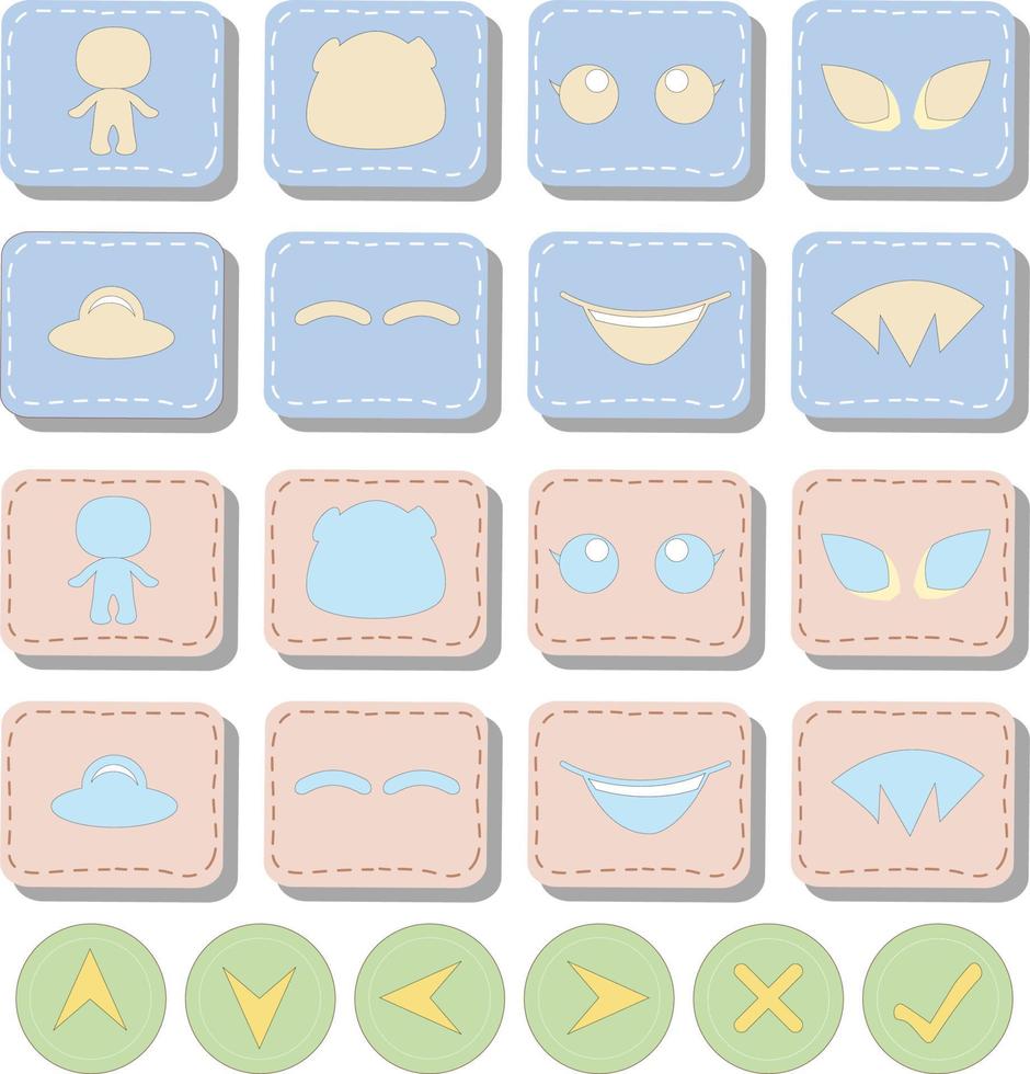 Cute Game Button vector