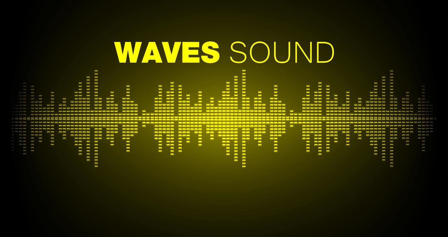 Sound waves oscillating dark light vector