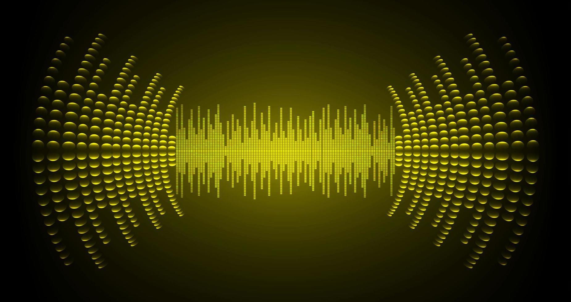 Sound waves oscillating dark light vector