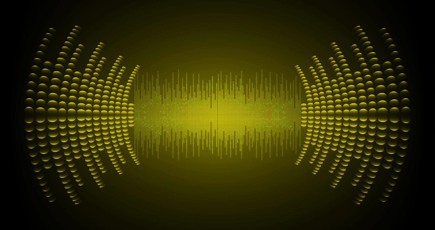 Sound waves oscillating dark light vector