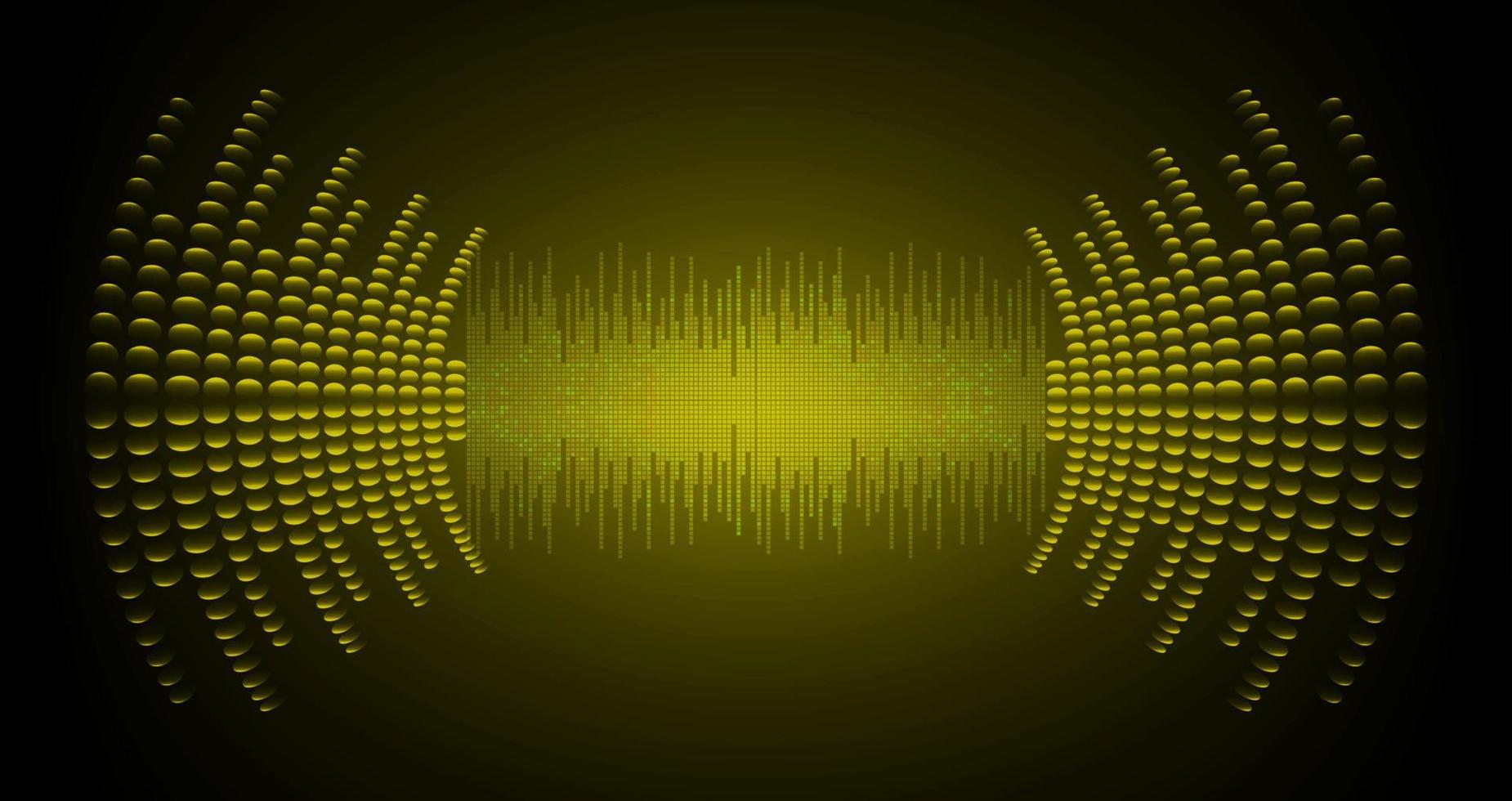 Sound waves oscillating dark light vector