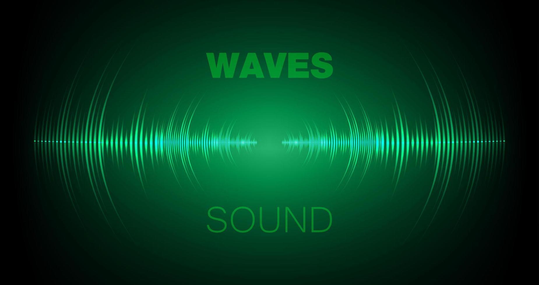 Sound waves oscillating dark light vector
