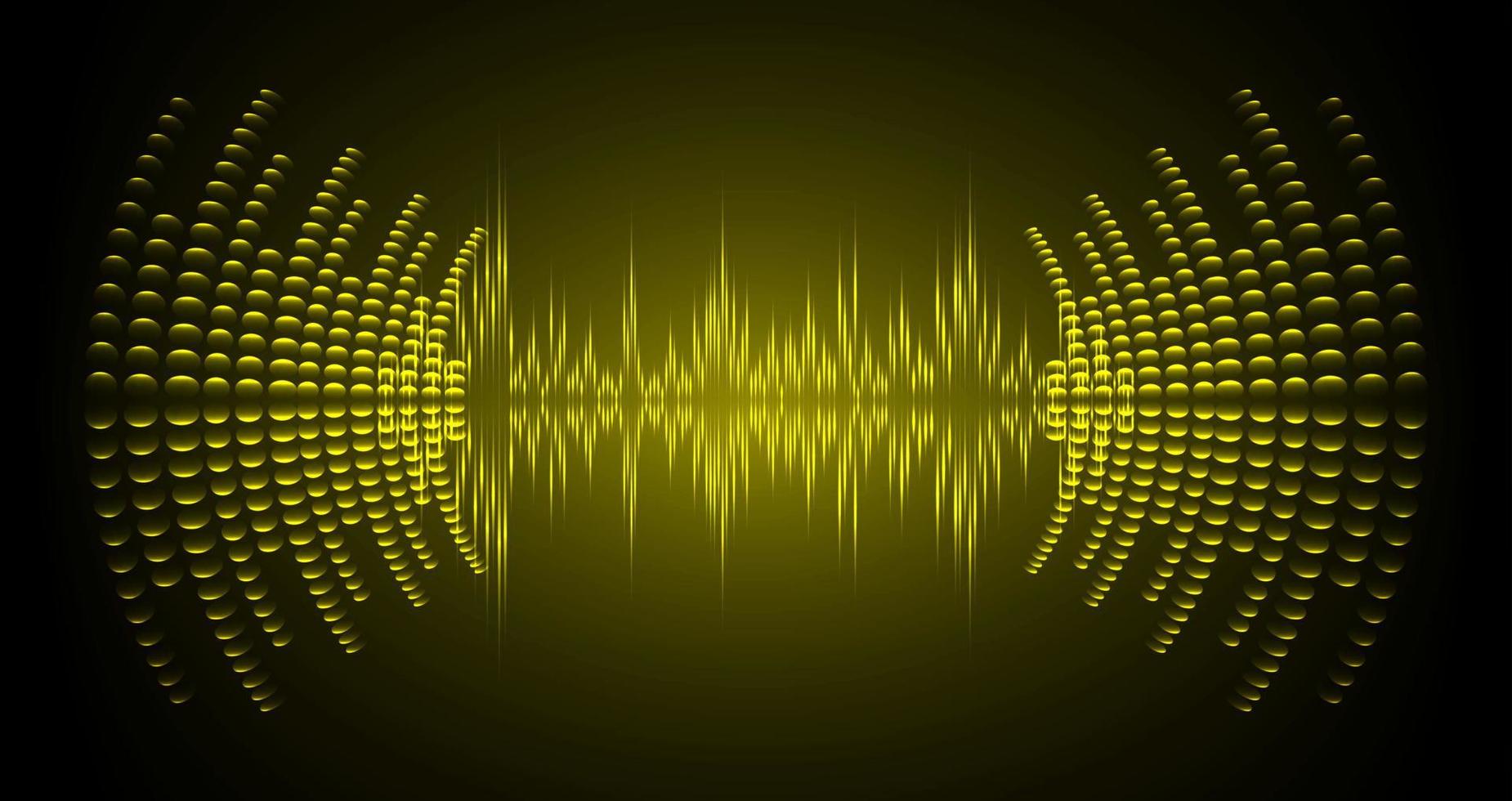 Sound waves oscillating dark light vector