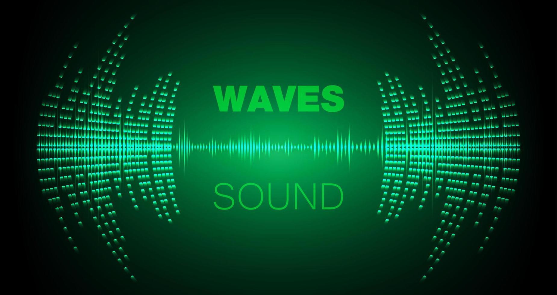 Sound waves oscillating dark light vector