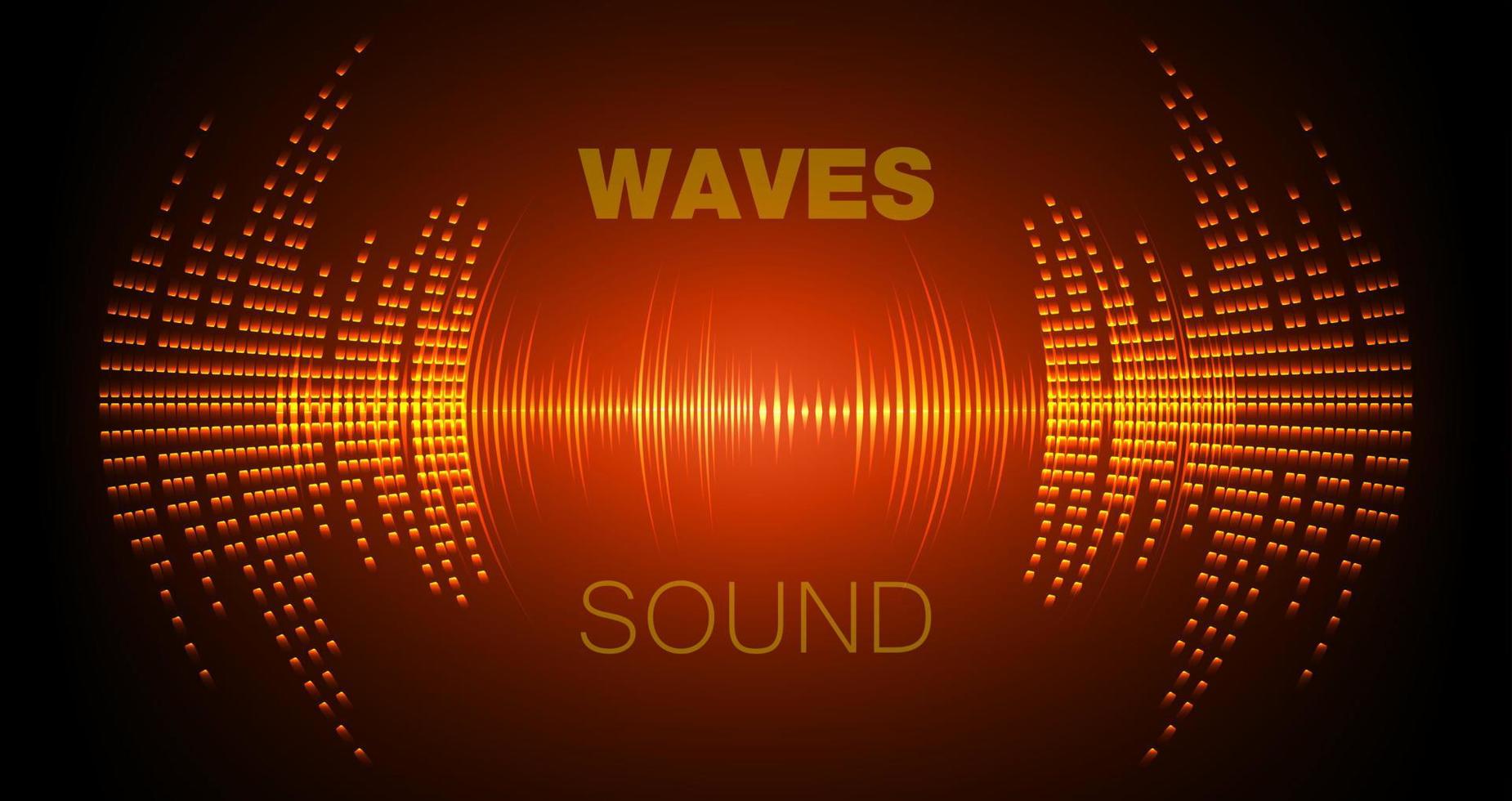 ondas de sonido oscilando luz oscura vector