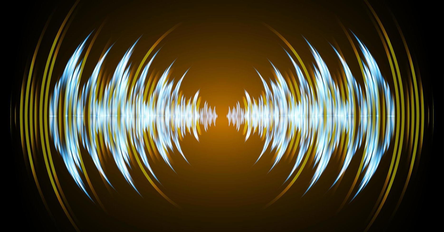 Sound waves oscillating dark light vector