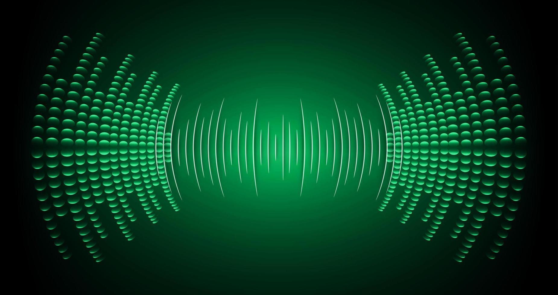 Sound waves oscillating dark light vector