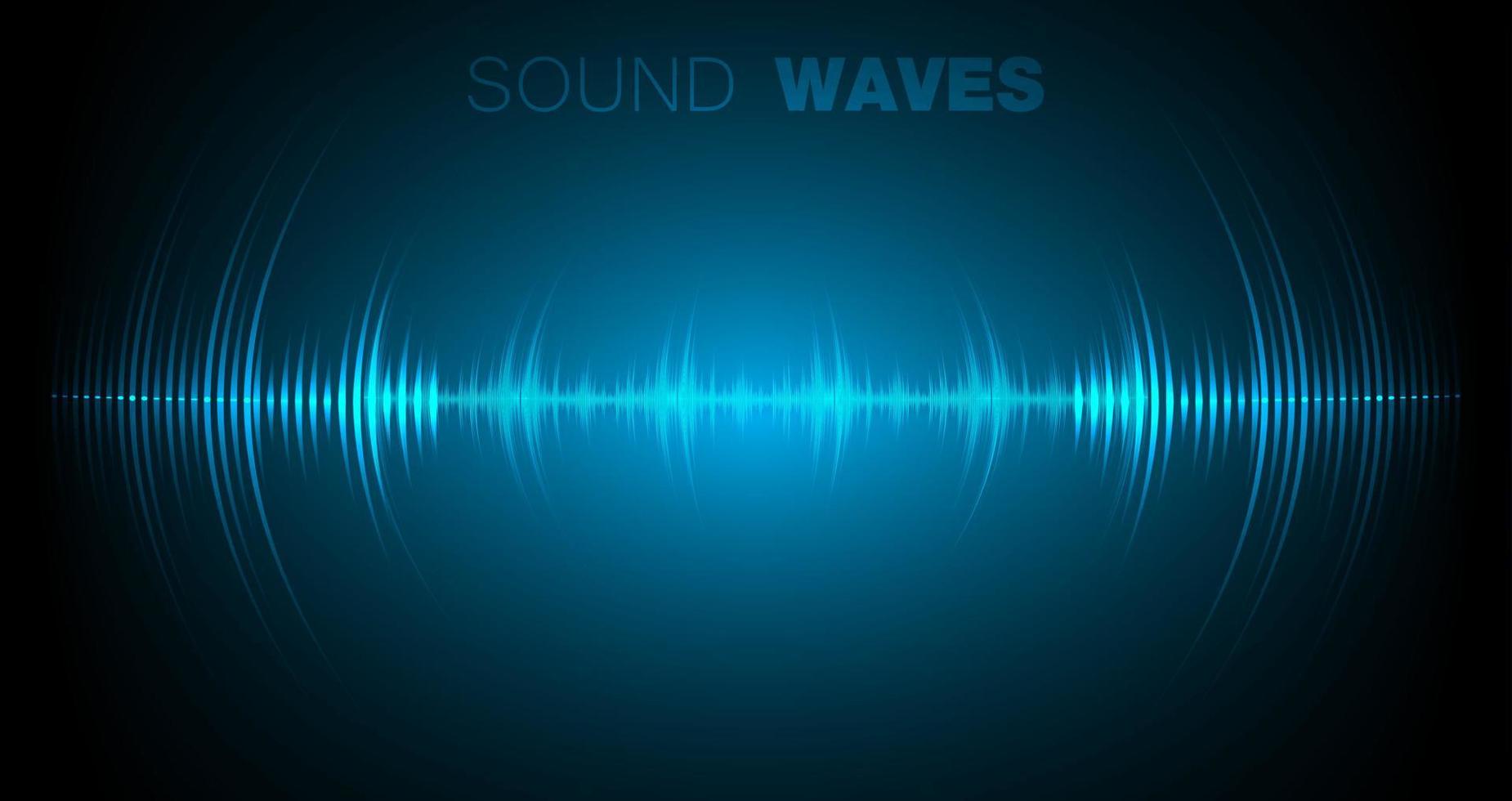 Sound waves oscillating dark light vector