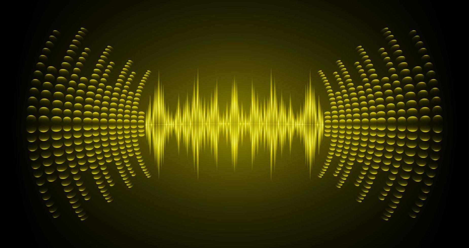 Sound waves oscillating dark light vector