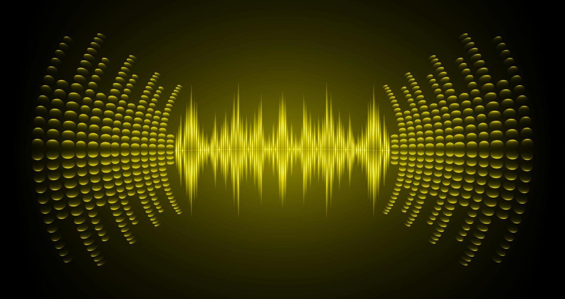 Sound waves oscillating dark light vector