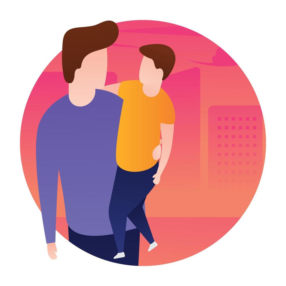 Trendy Fatherhood Concepts vector