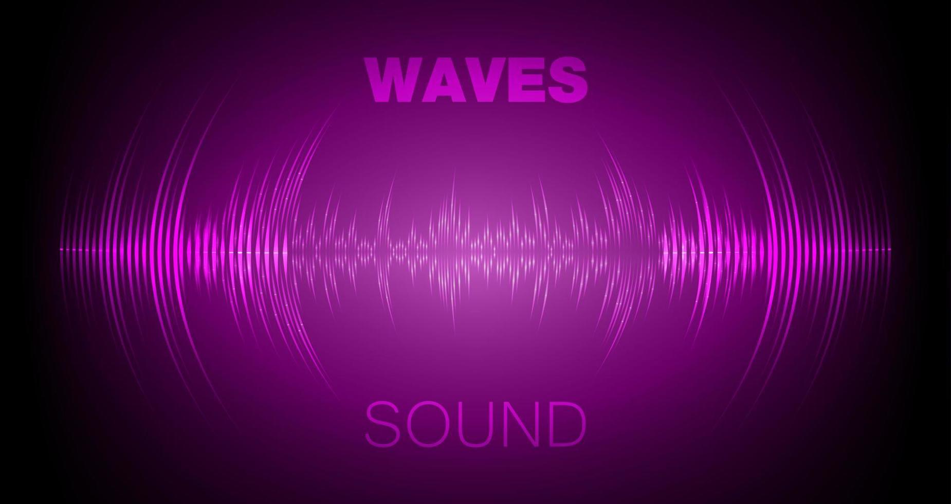 Sound waves oscillating dark light vector