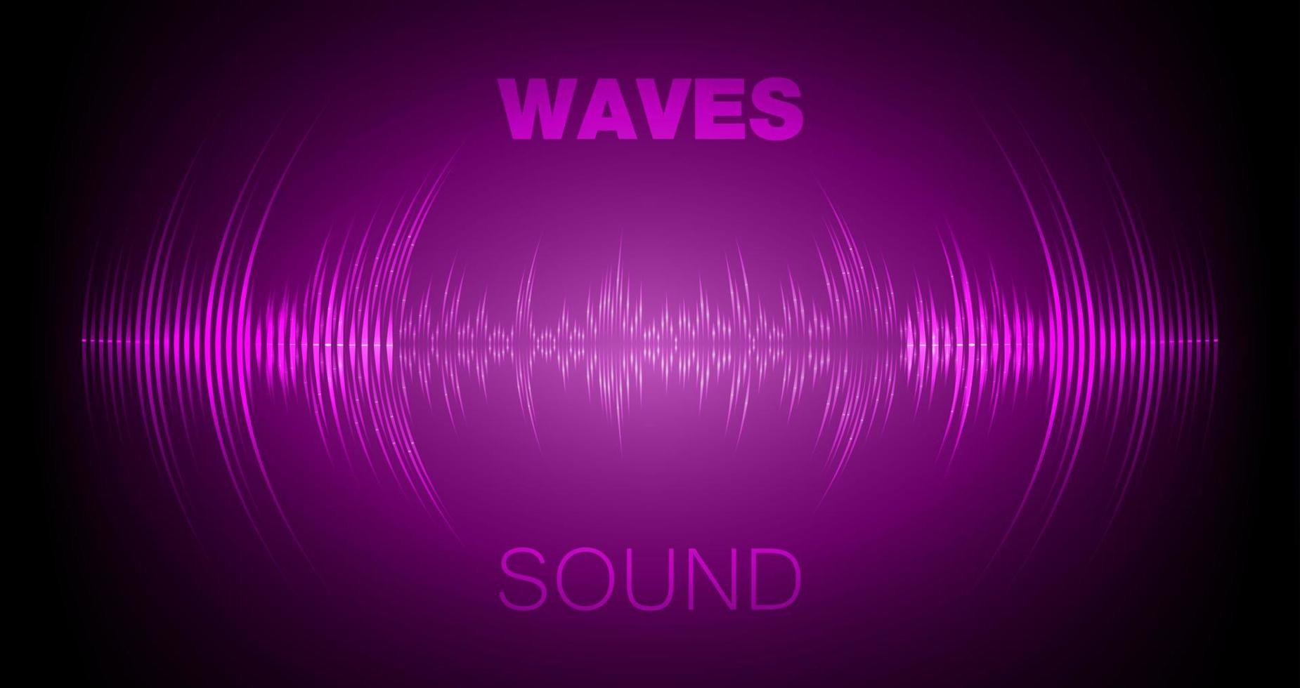 Sound waves oscillating dark light vector