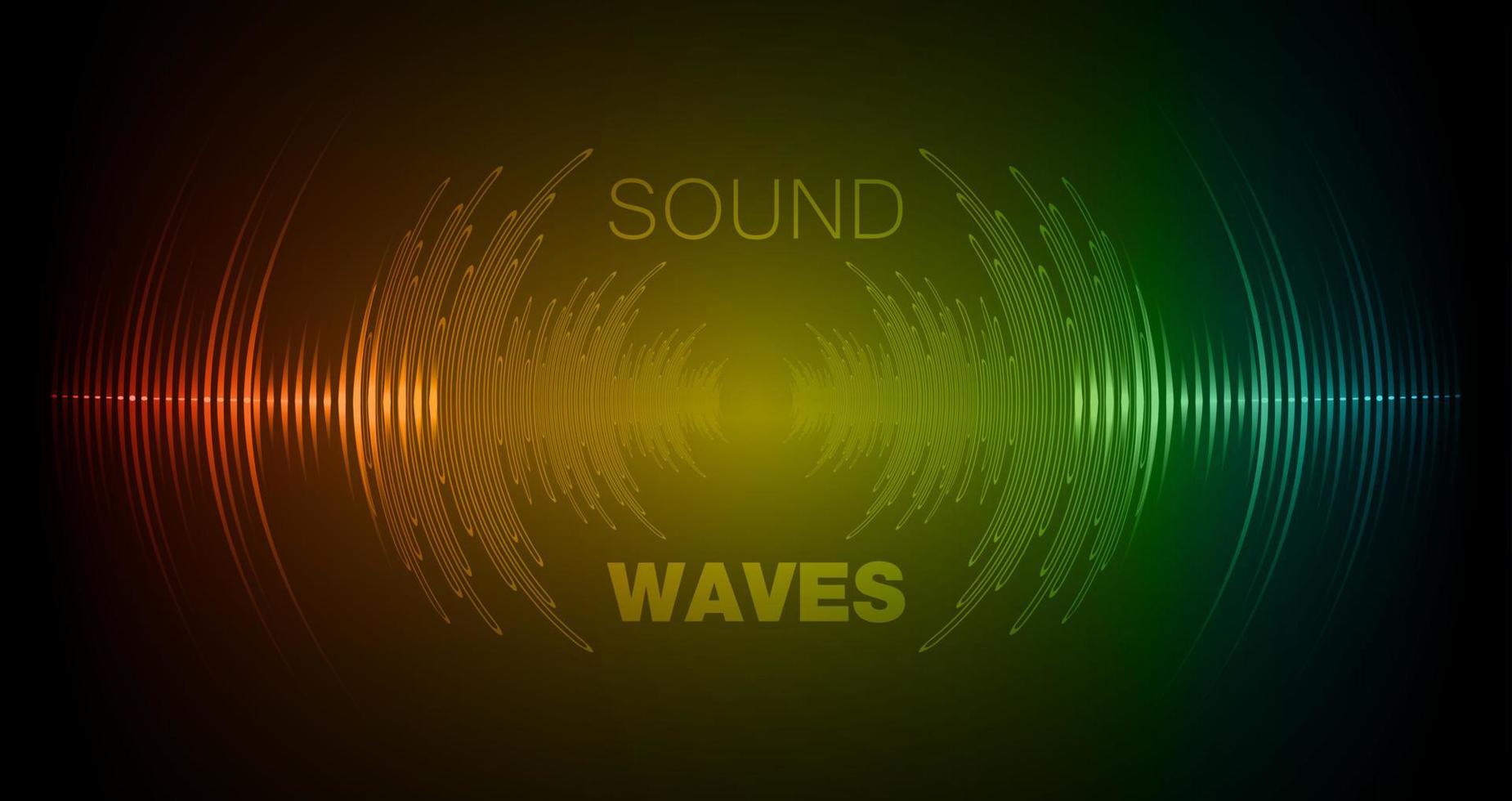Sound waves oscillating dark light vector