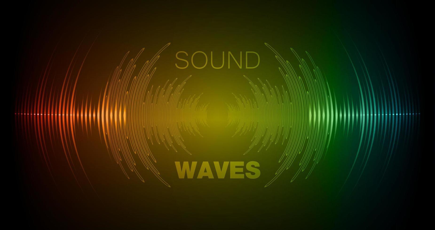 ondas de sonido oscilando luz oscura vector