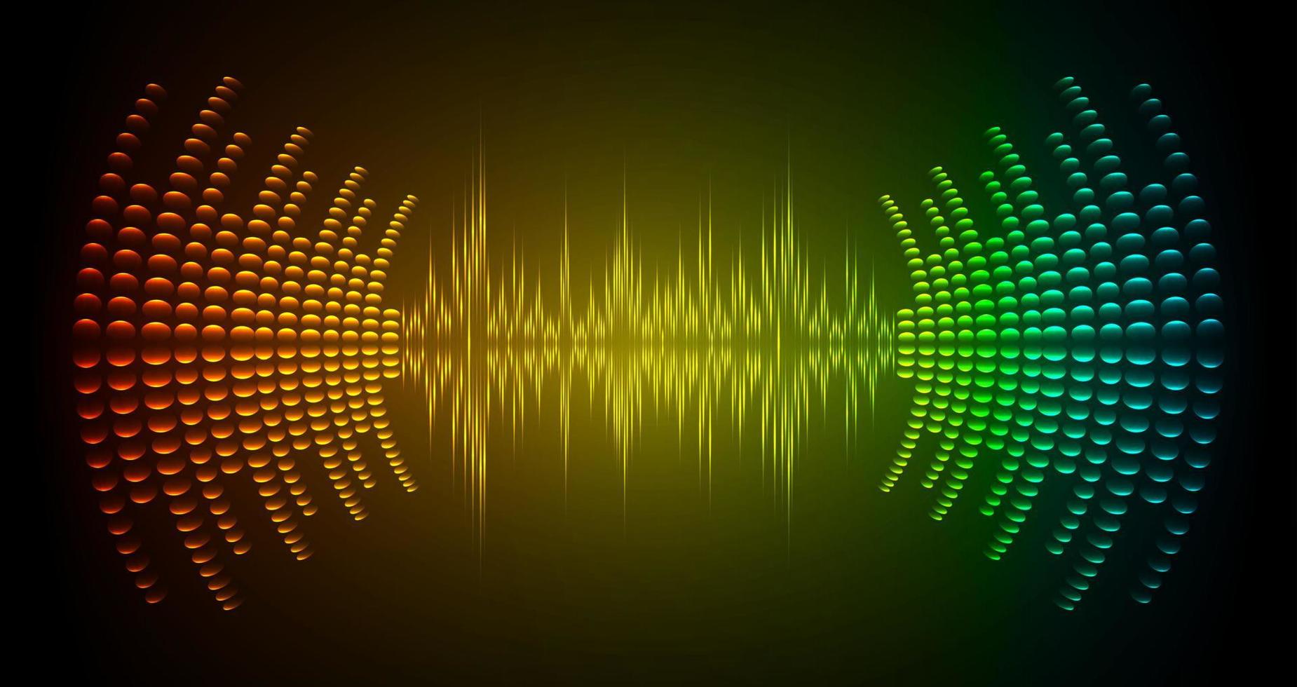 Sound waves oscillating dark light vector