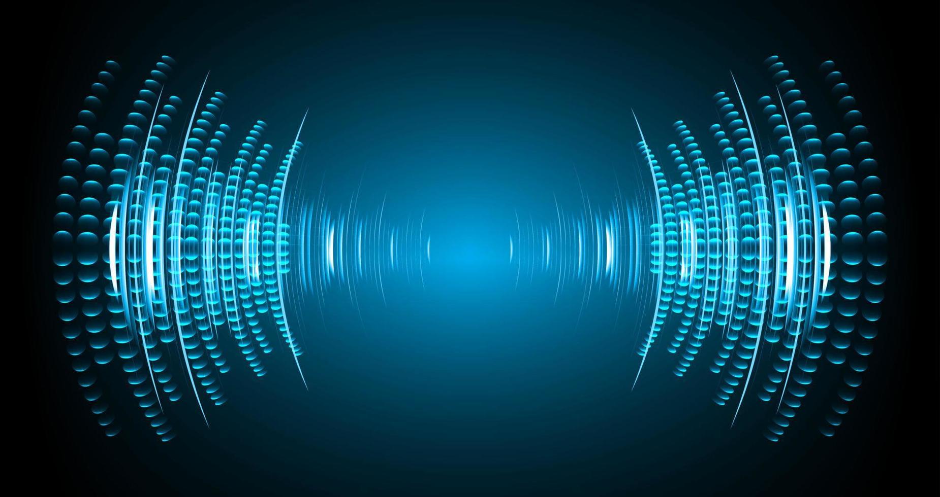 Sound waves oscillating dark light vector