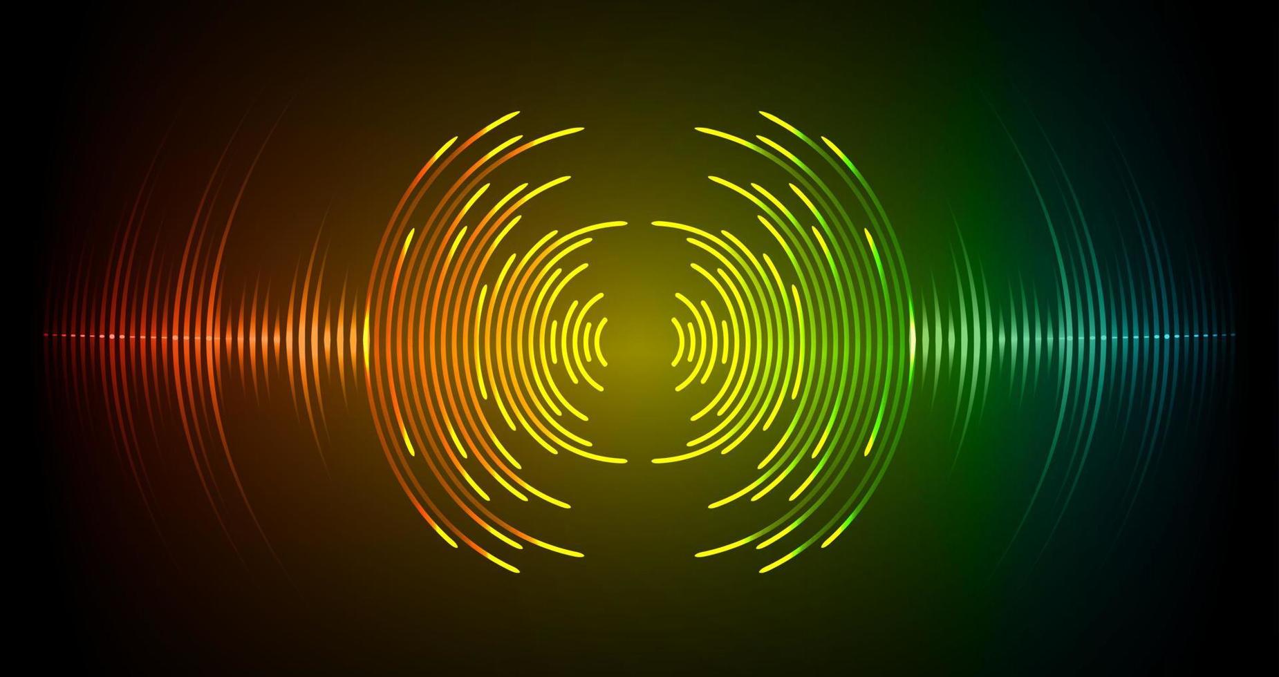 Sound waves oscillating dark light vector