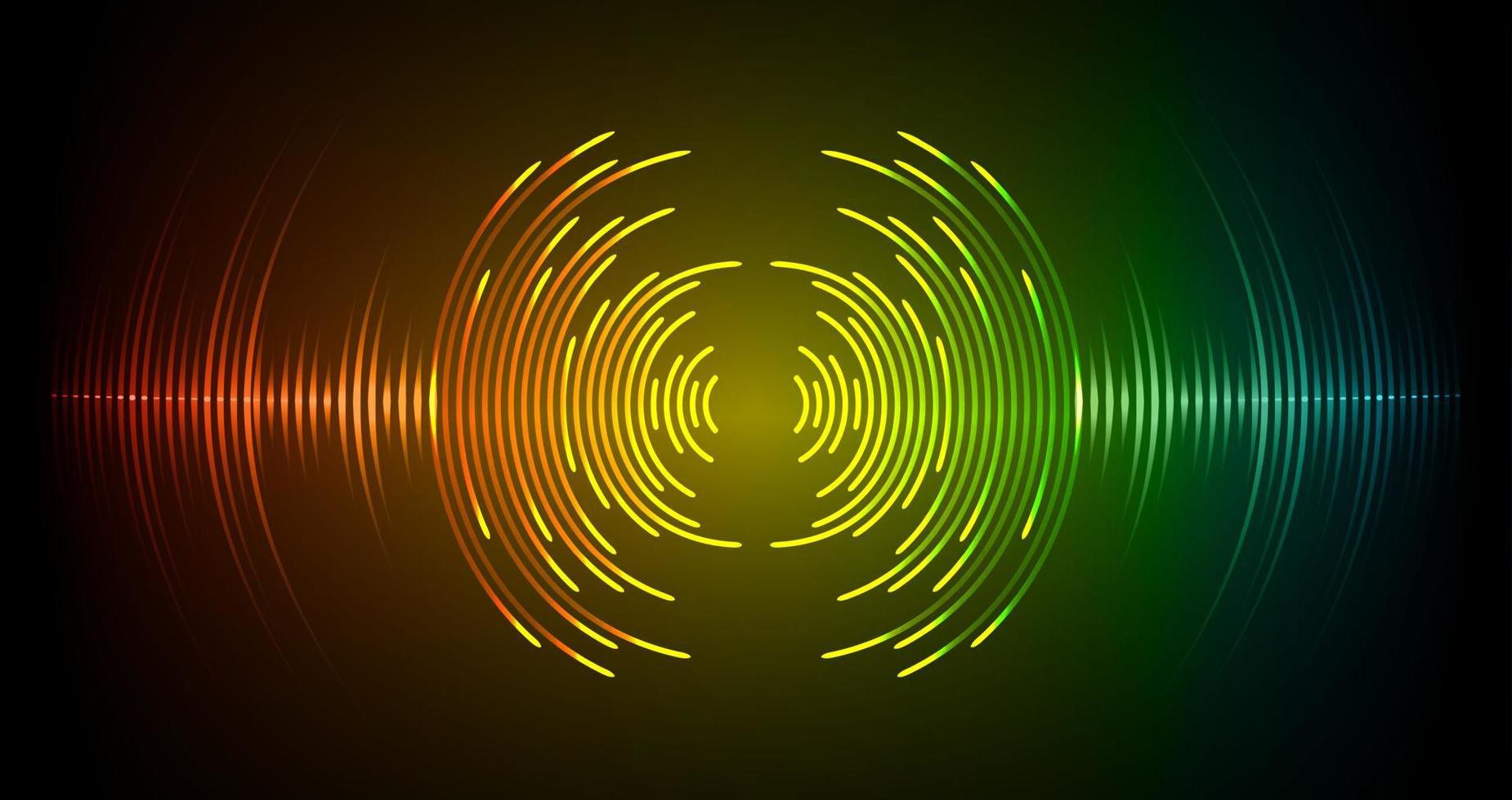 ondas de sonido oscilando luz oscura vector