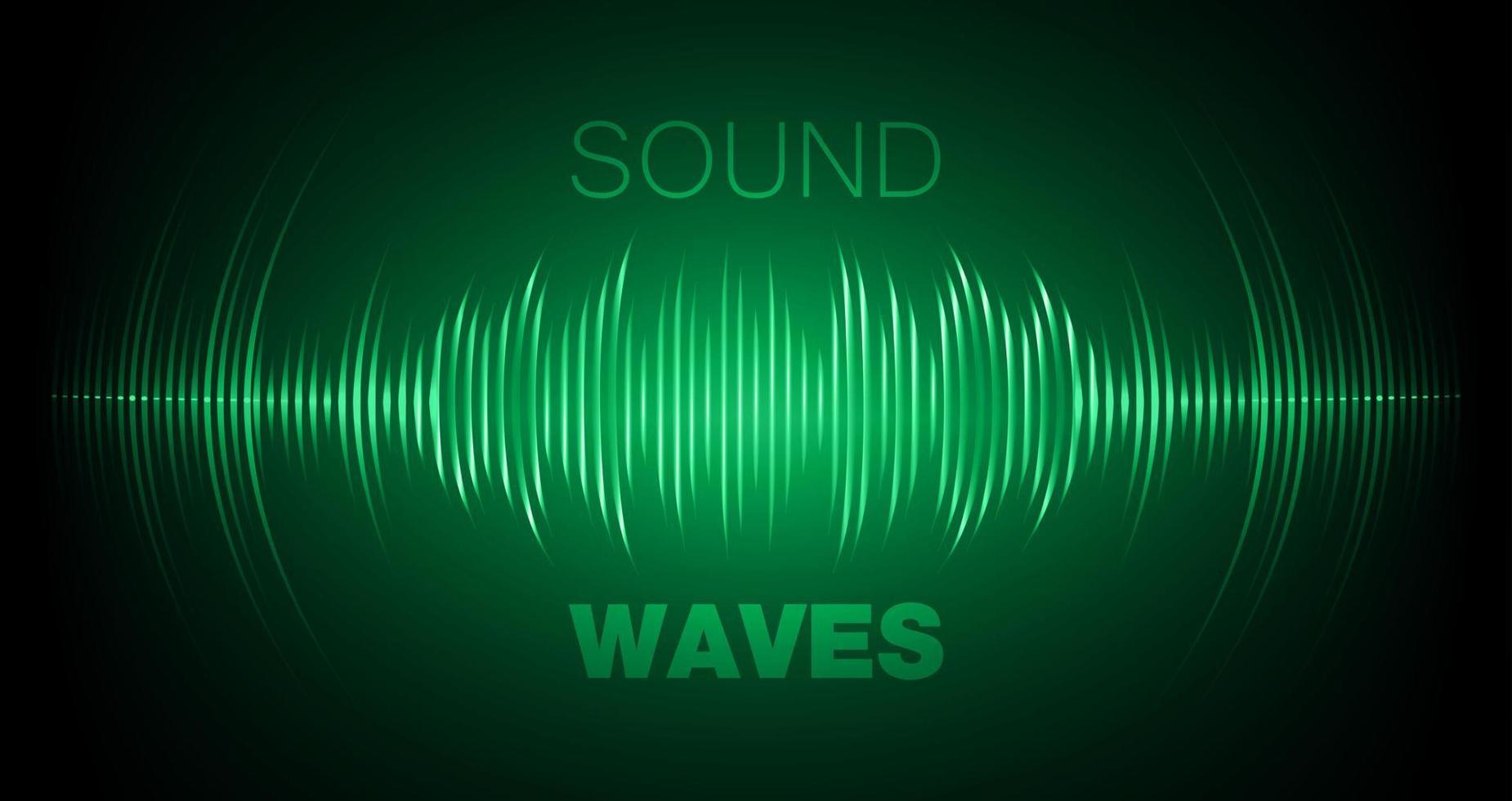 ondas de sonido oscilando luz oscura vector