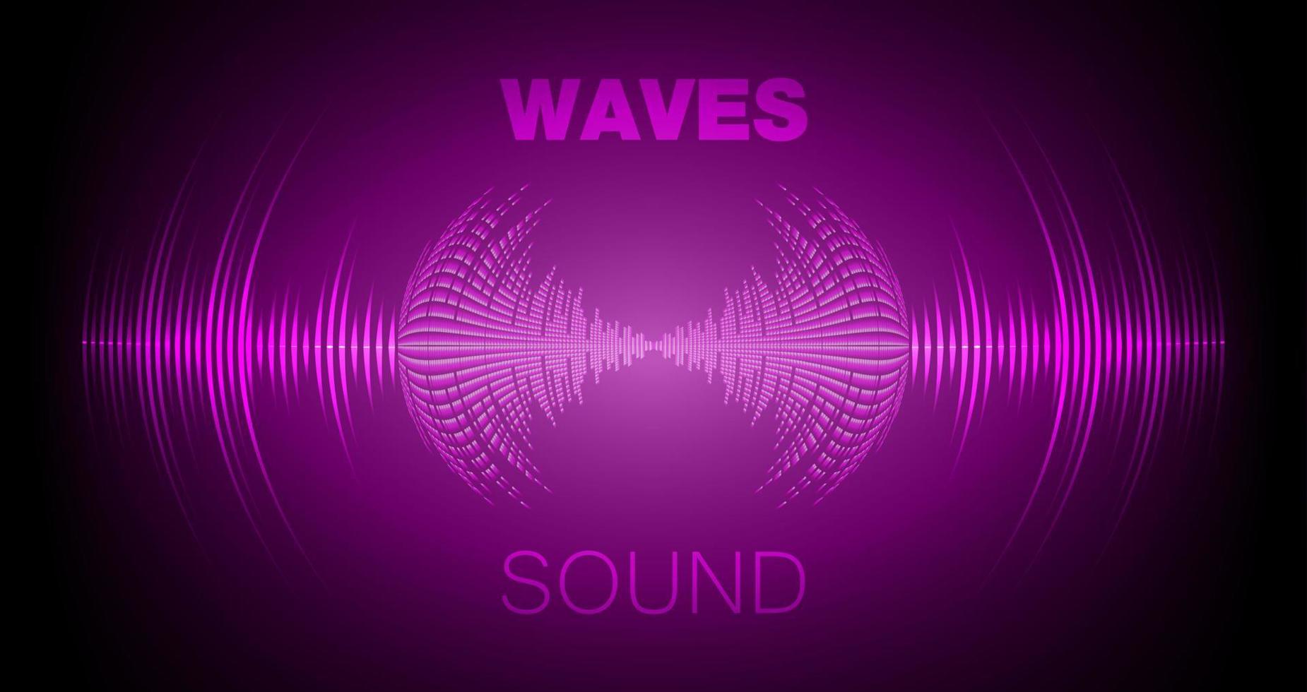 Sound waves oscillating dark light vector