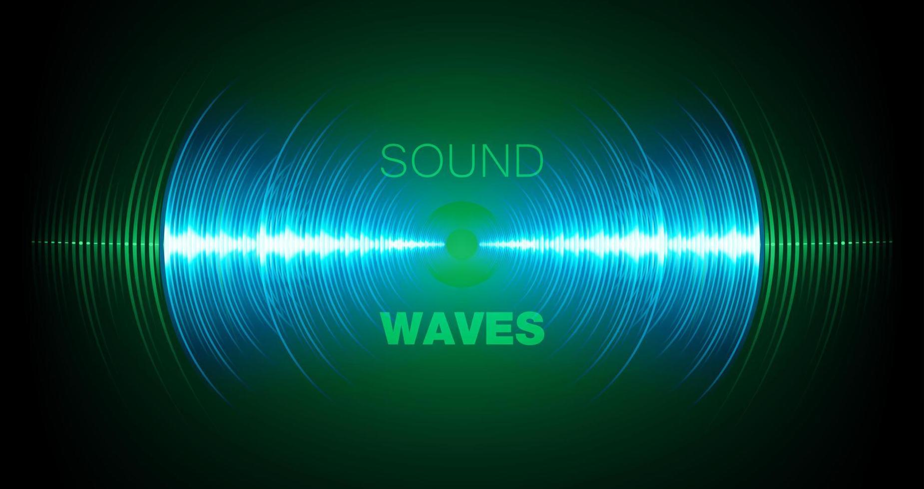 ondas de sonido oscilando luz oscura vector