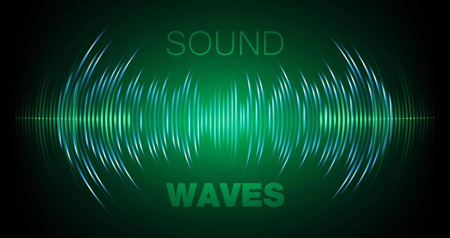 Sound waves oscillating dark light vector