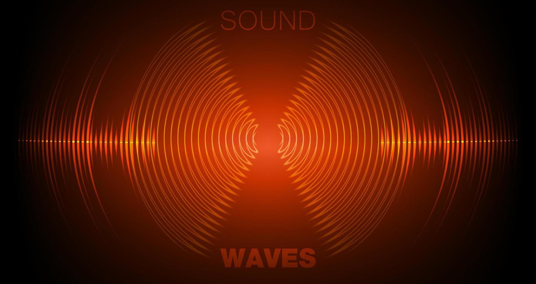 Sound waves oscillating dark light vector