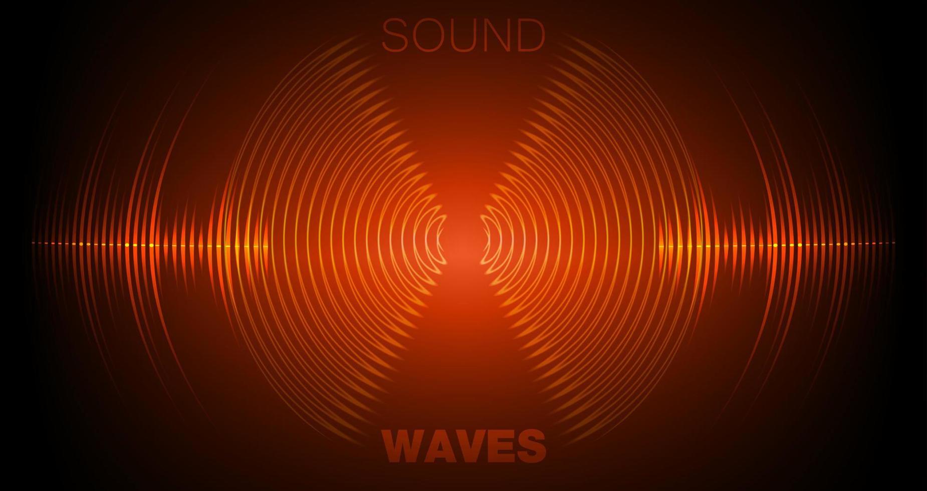 ondas de sonido oscilando luz oscura vector