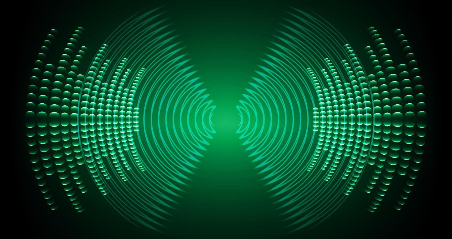 Sound waves oscillating dark light vector