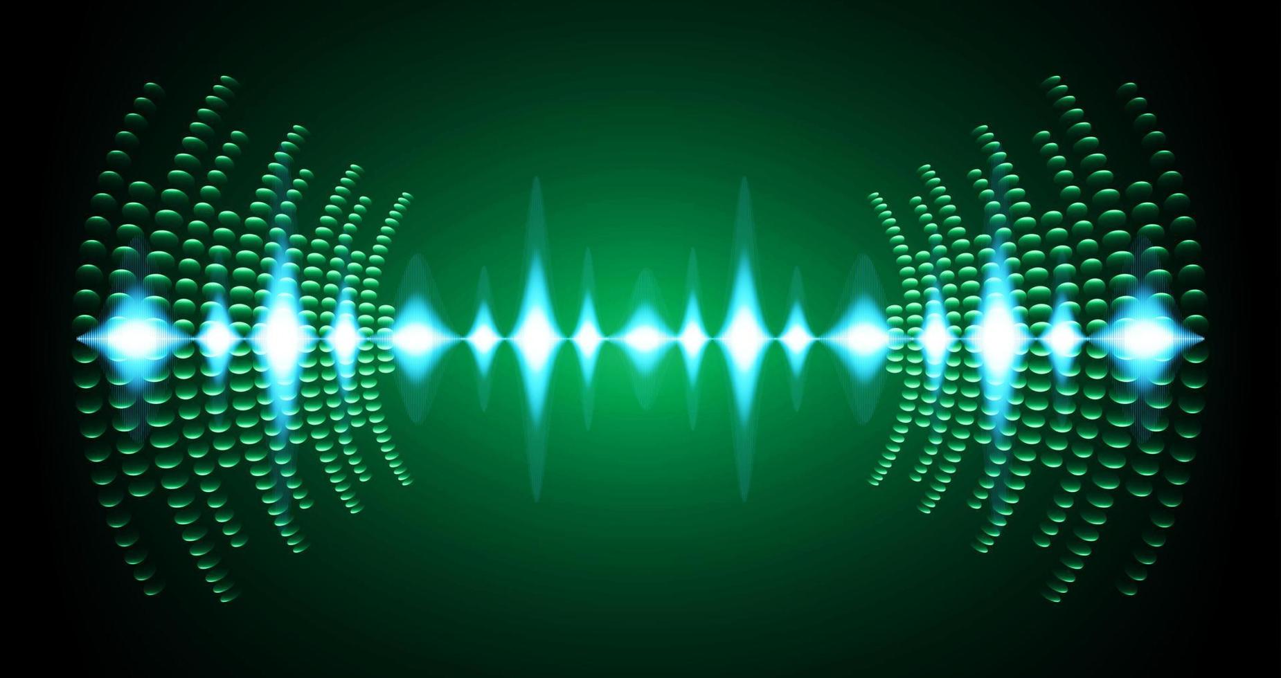 Sound waves oscillating dark light vector