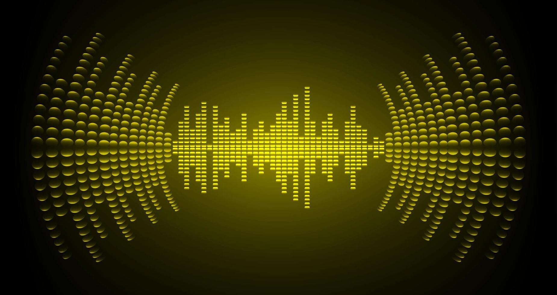 Sound waves oscillating dark light vector