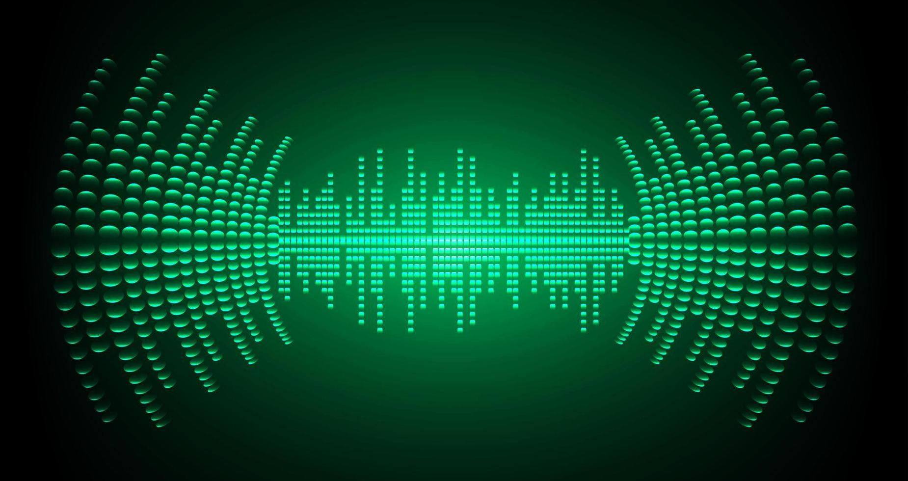 Sound waves oscillating dark light vector