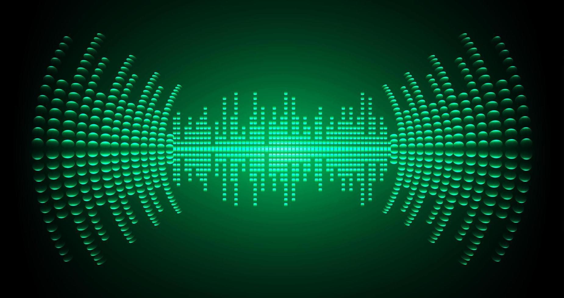 Sound waves oscillating dark light vector