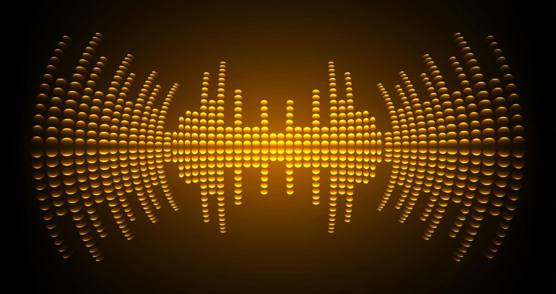 Sound waves oscillating dark light vector