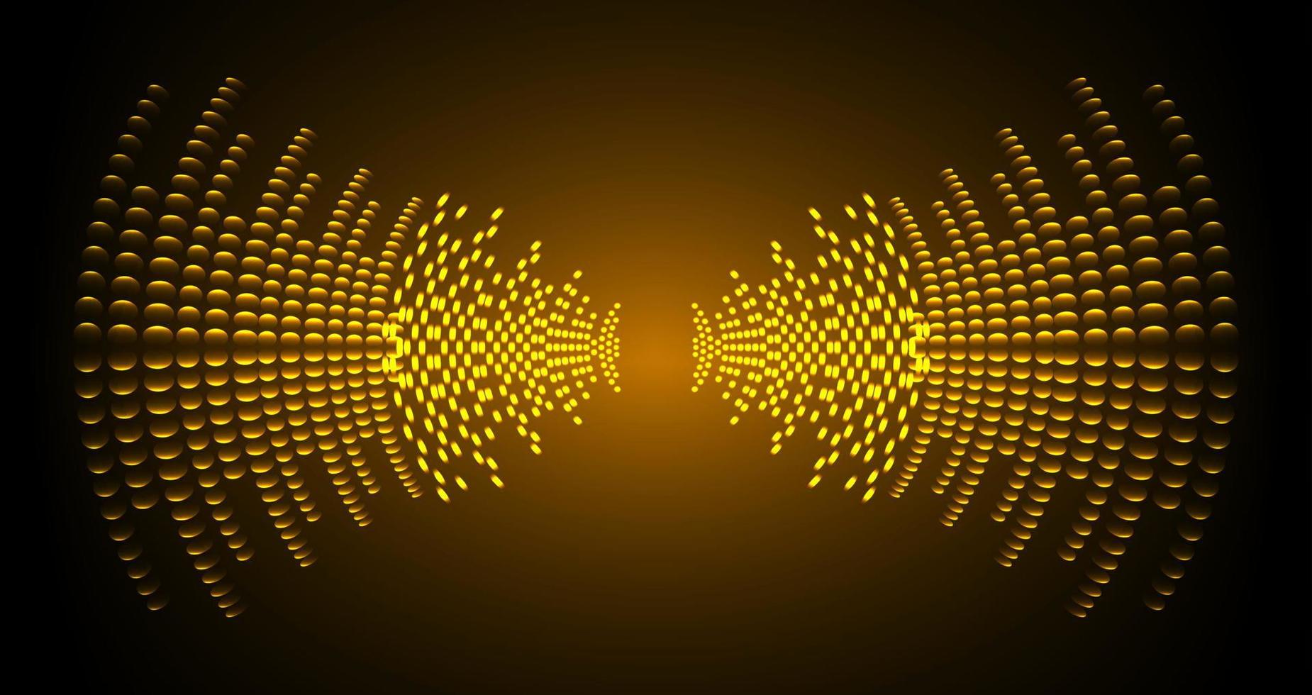 Sound waves oscillating dark light vector