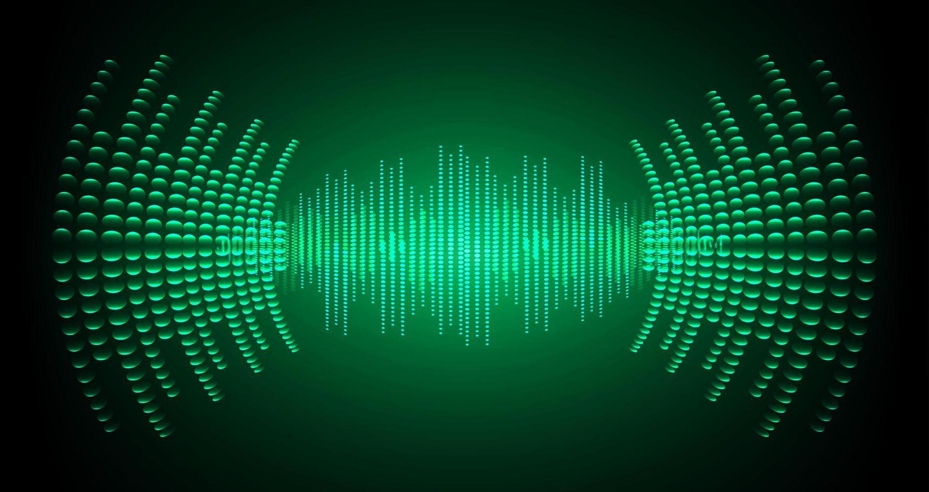 Sound waves oscillating dark light vector