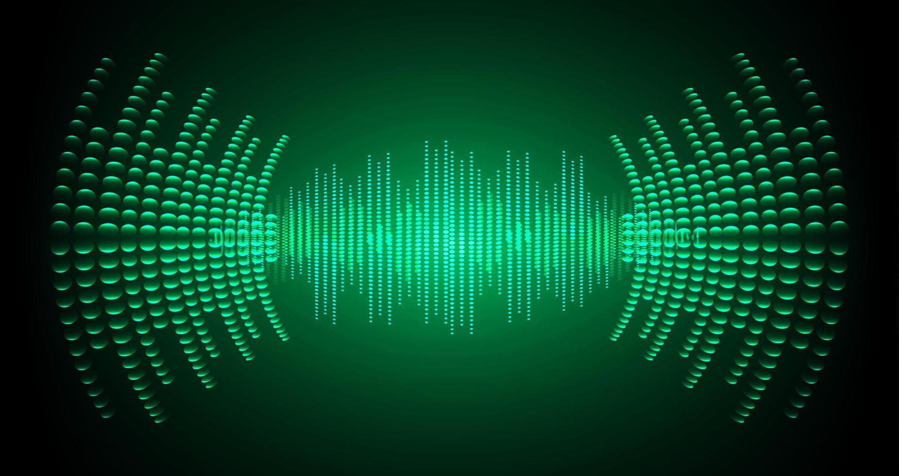 Sound waves oscillating dark light vector