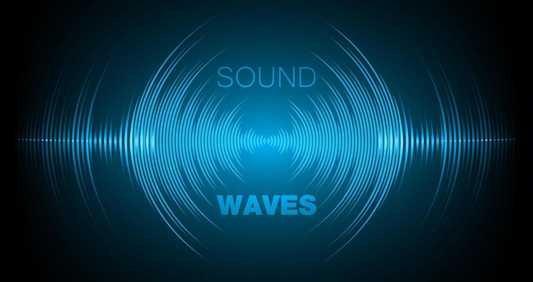 Sound waves oscillating dark light vector