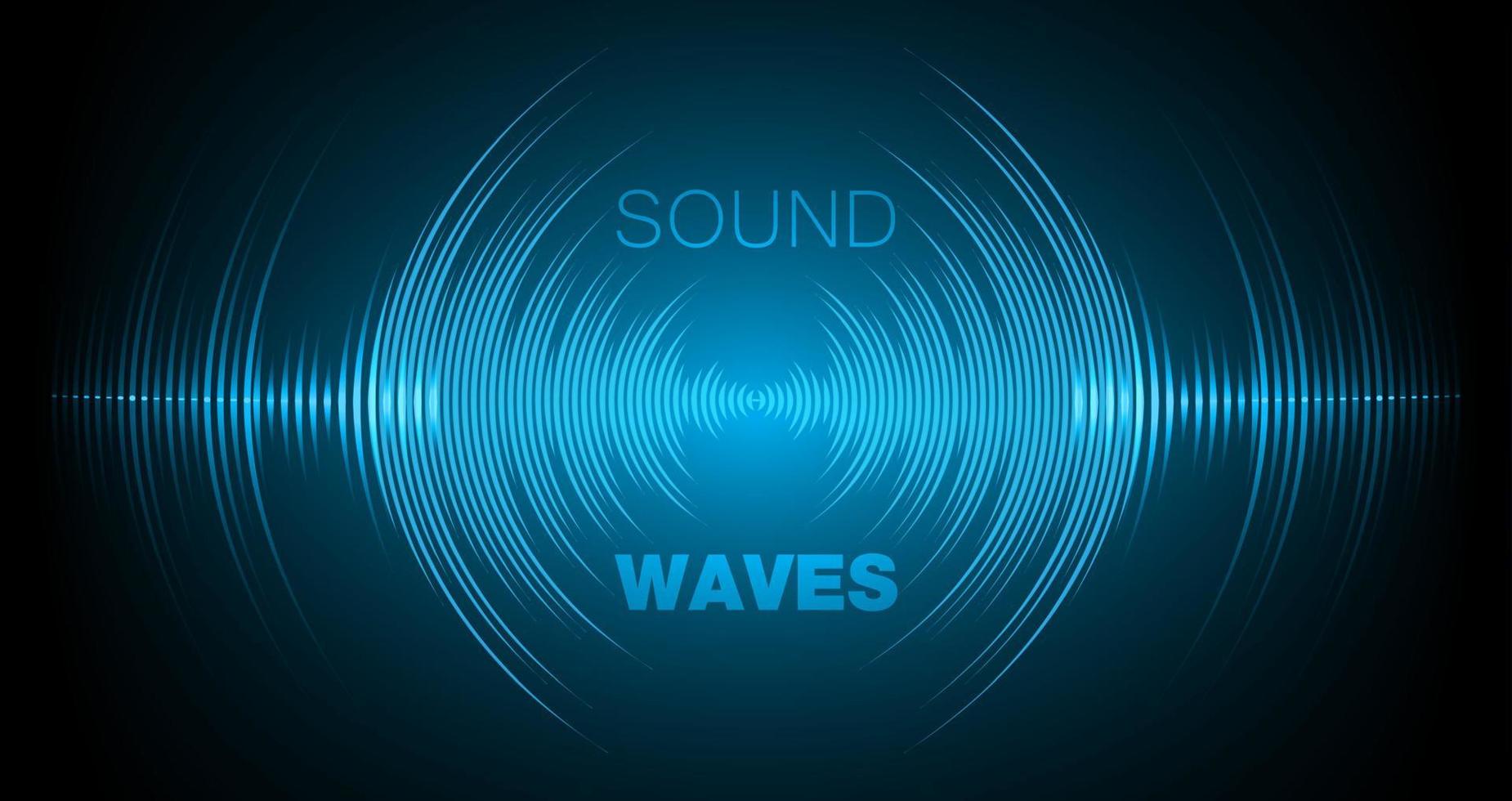 Sound waves oscillating dark light vector