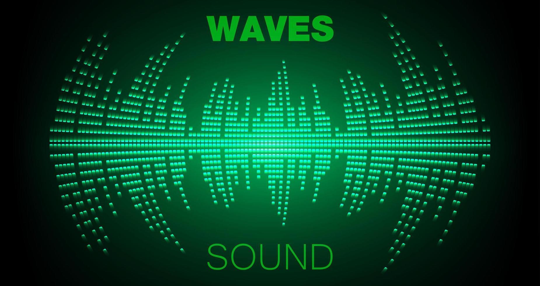 Sound waves oscillating dark light vector