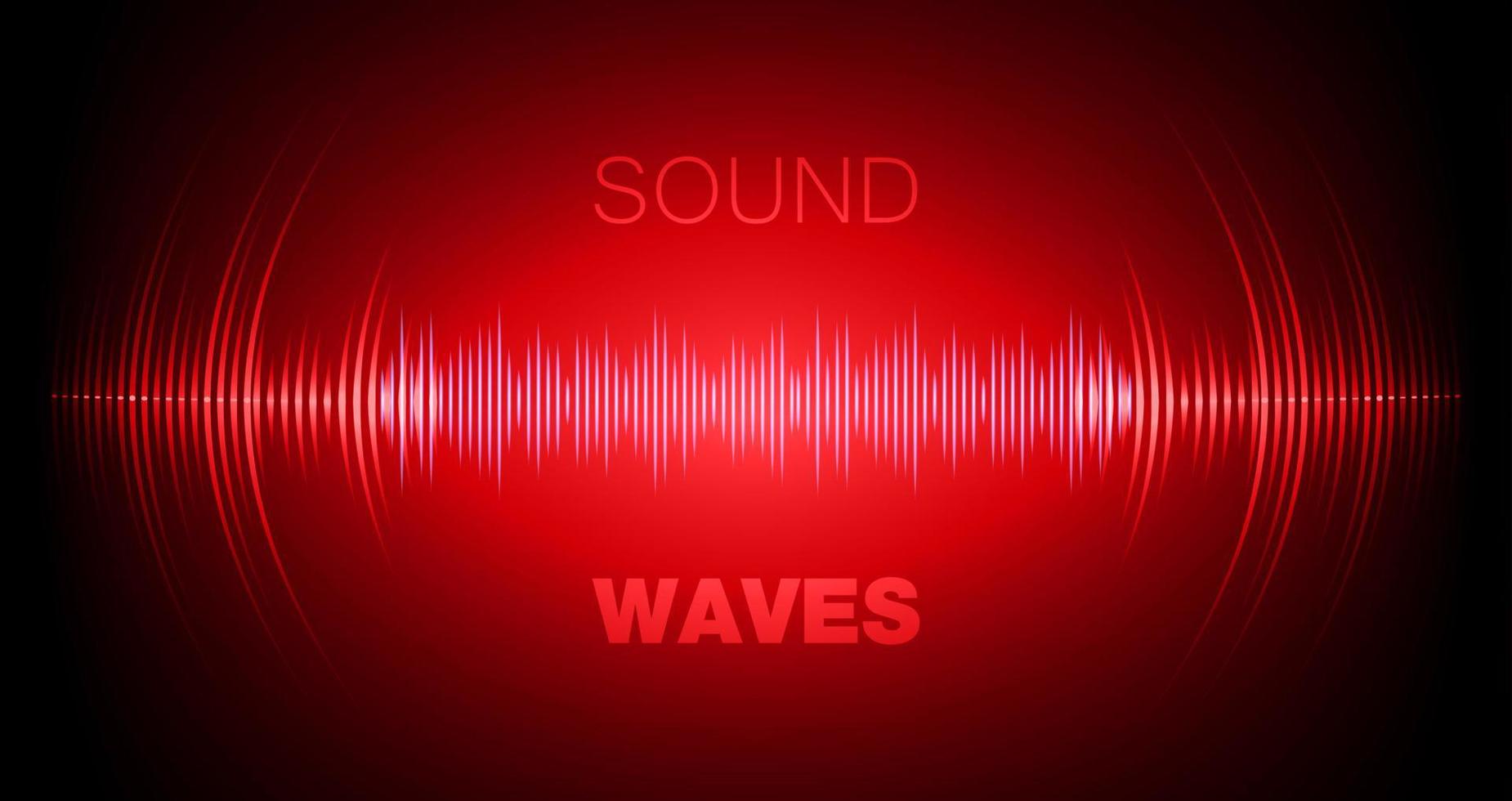 ondas de sonido oscilando luz oscura vector